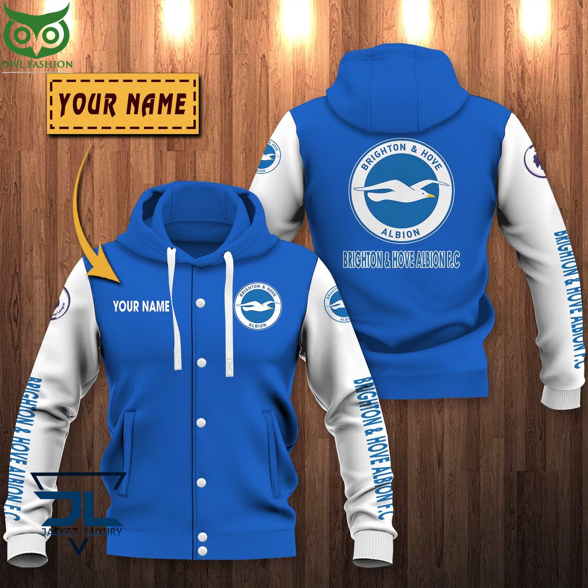 Brighton & Hove Albion F.C Premier League Custom Baseball Jacket