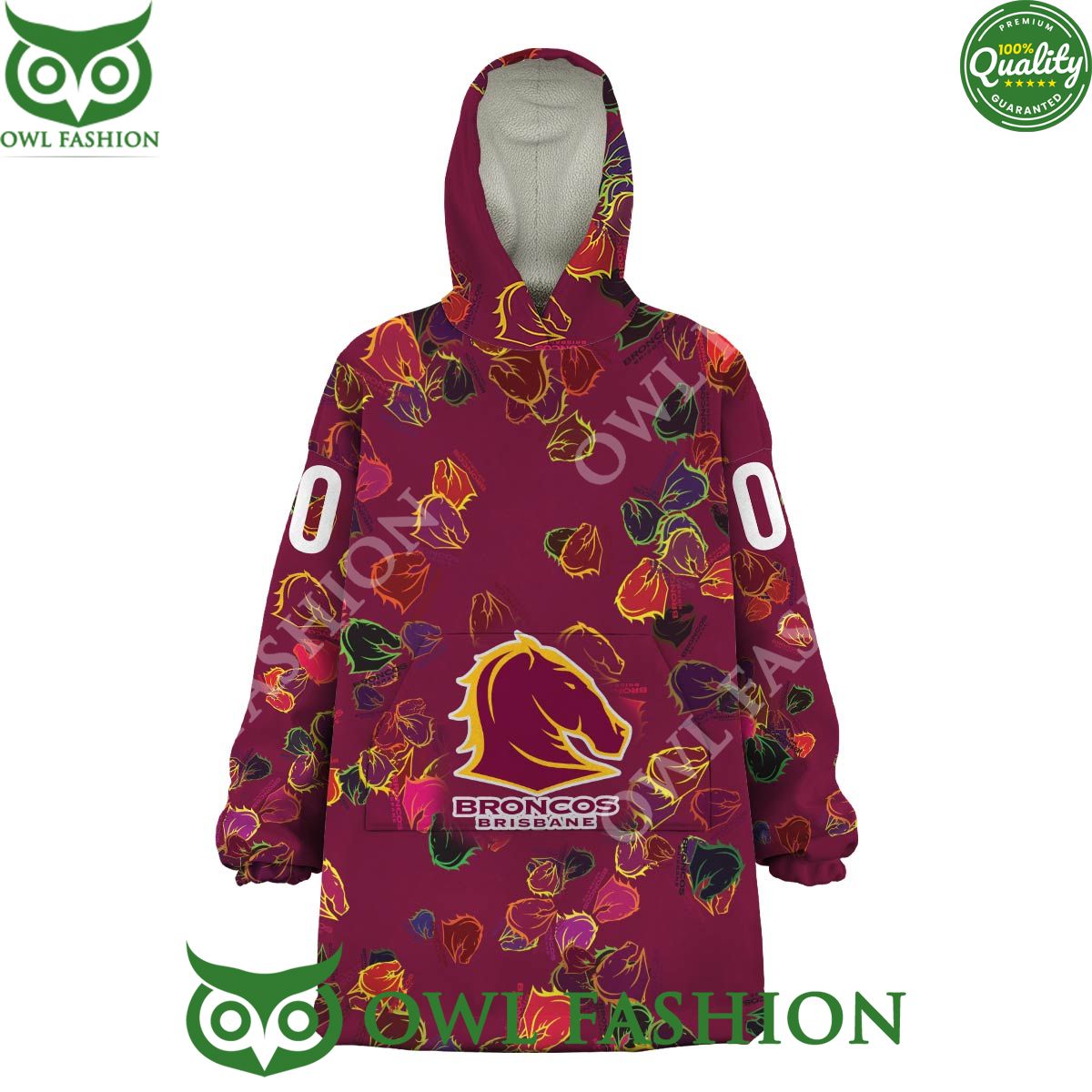Brisbane Broncos Special Logo Design Limited Edition Fleece Blanket hoodie