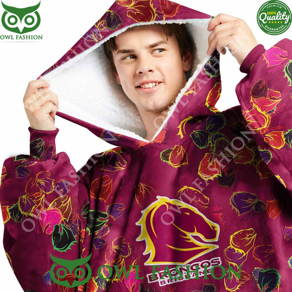 Brisbane Broncos Special Logo Design Limited Edition Fleece Blanket hoodie