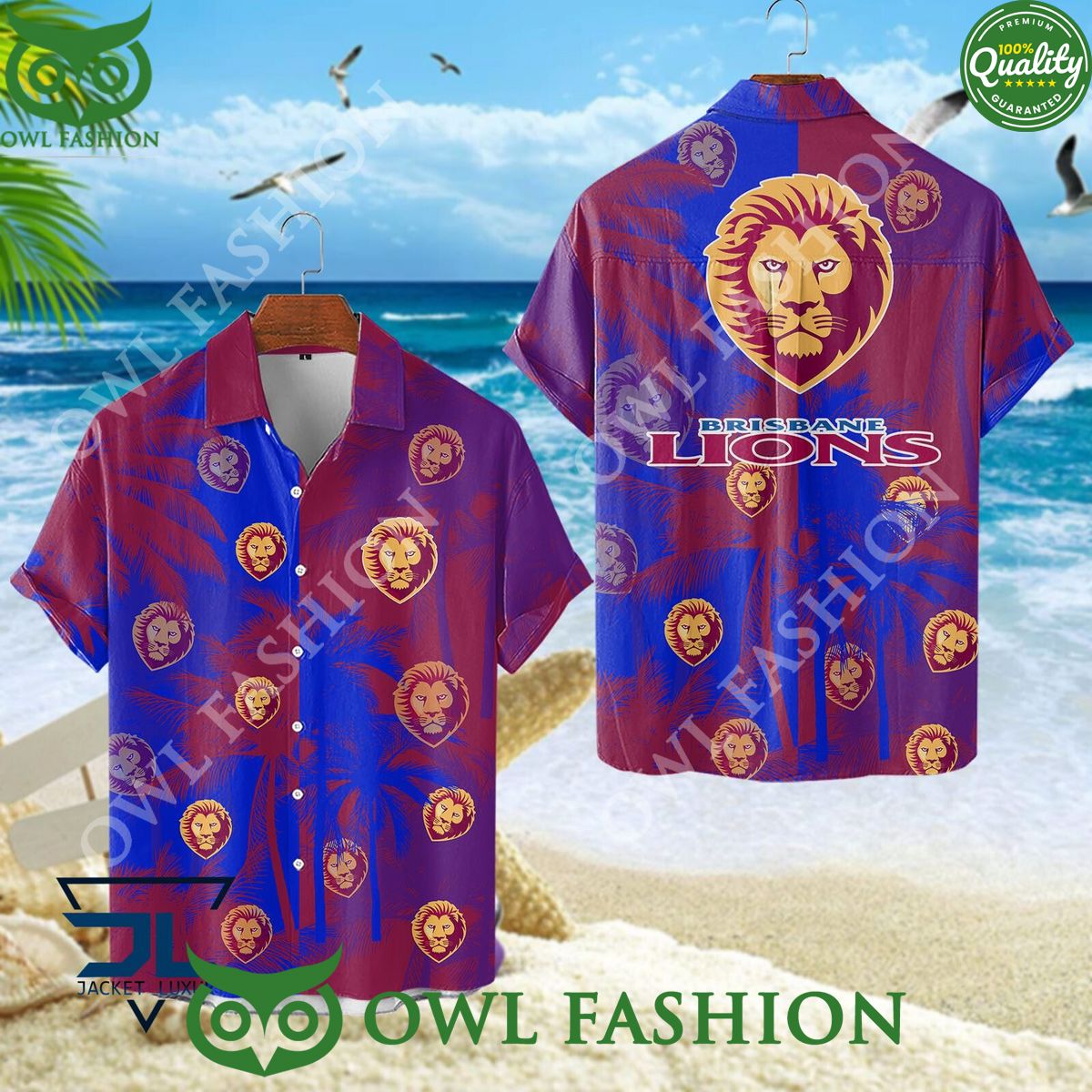 Brisbane Lions AFL Australian Hawaiian shirt and short