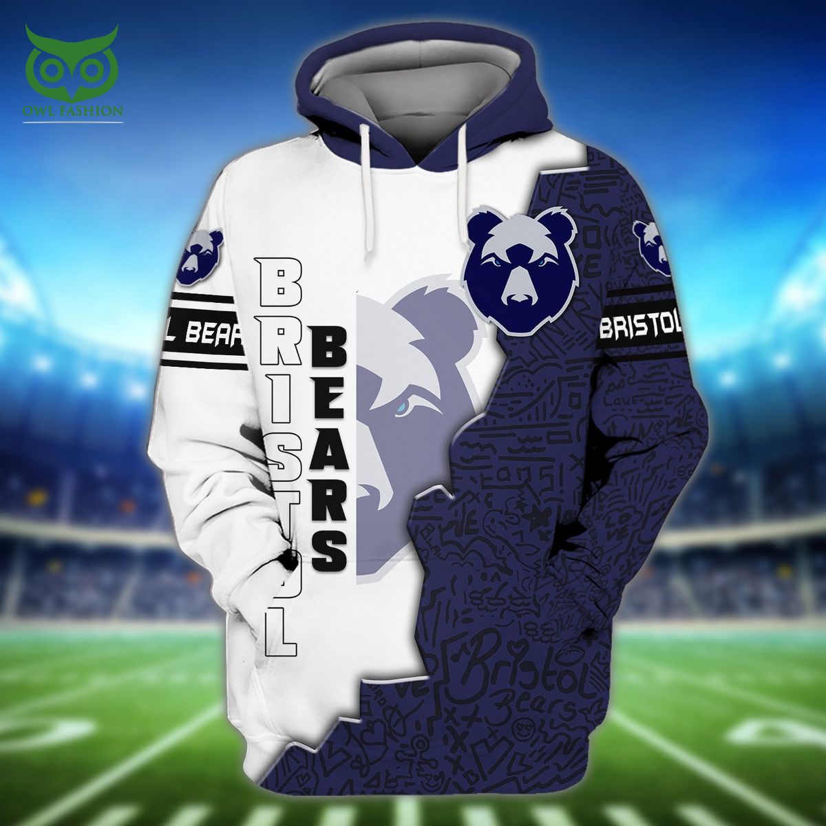 Bristol Bears Gallagher Premiership 3D TShirt Hoodie
