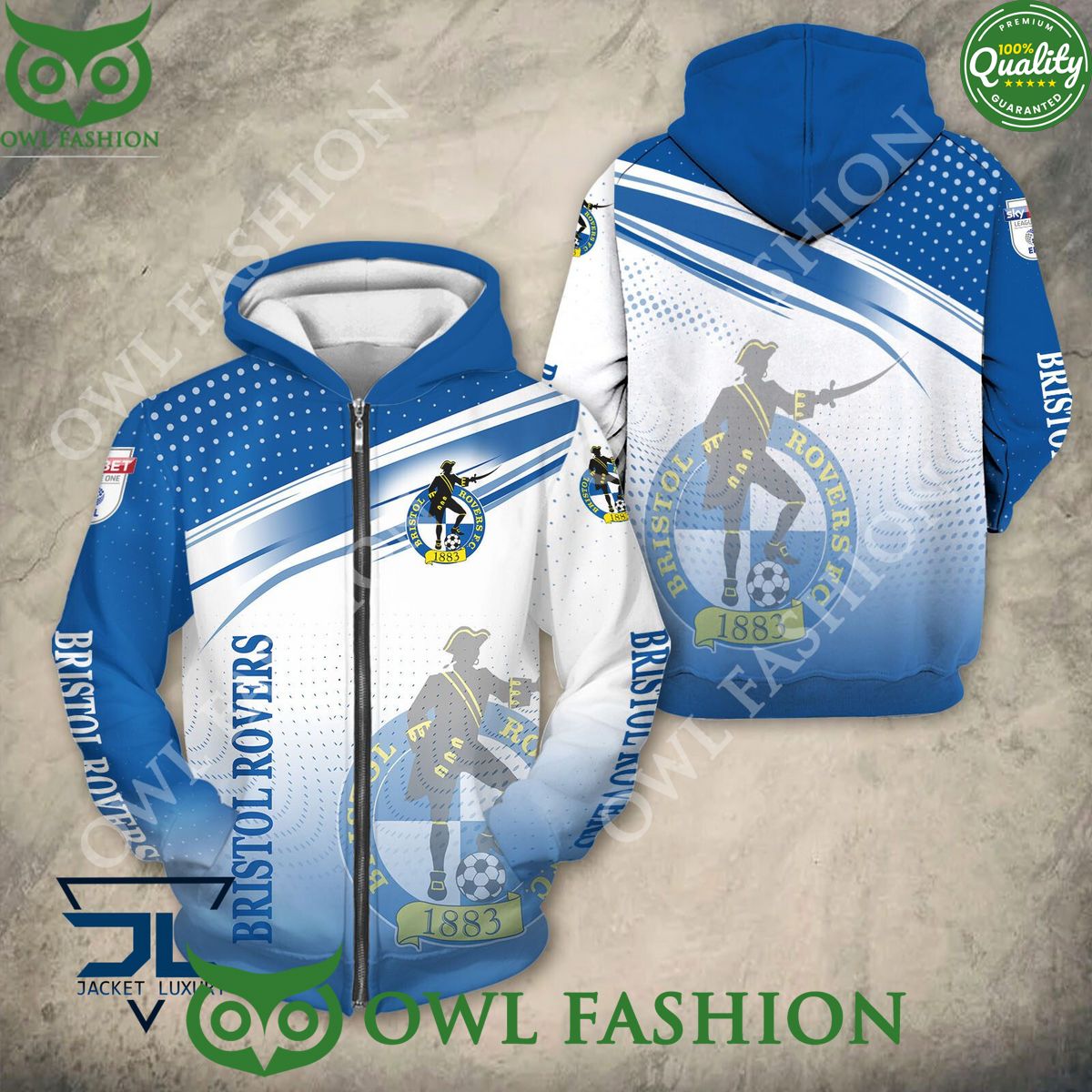 Bristol Rovers Football Champion Premium 3D Hoodie