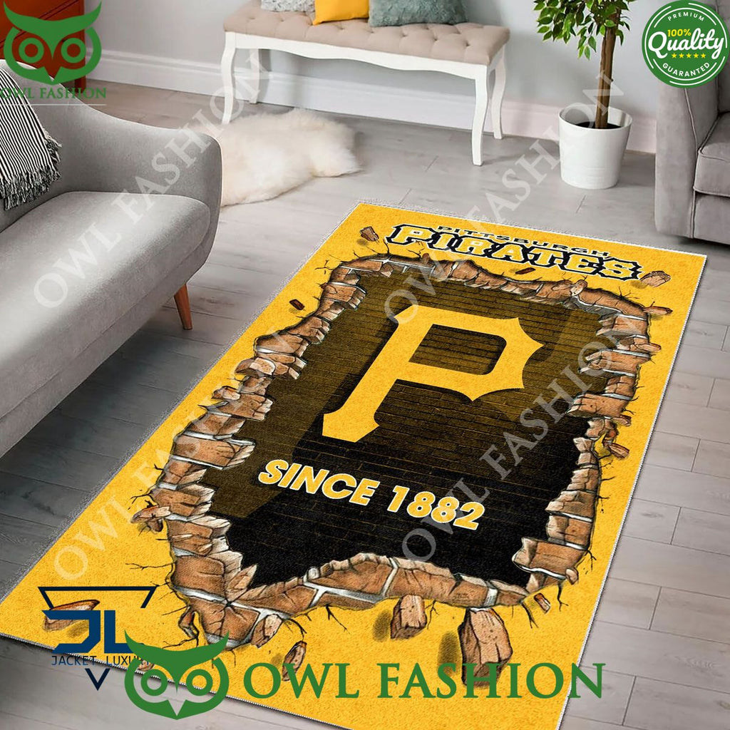 Broken Wall Pittsburgh Pirates MLB Baseball Team Rug Carpet Living Room