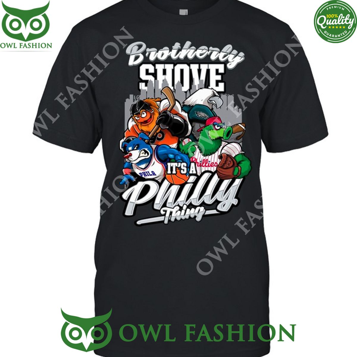 Brotherly Shove Its A Philly Thing MLB Cartoon 2d t shirt