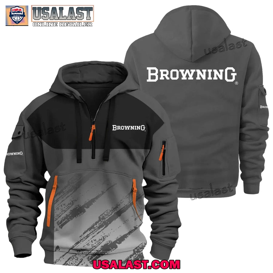 Browning Gun Brand Heavy Zip Hoodie