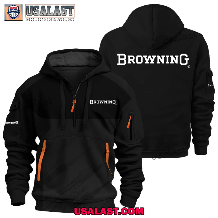 Browning Gun Brand Heavy Zip Hoodie