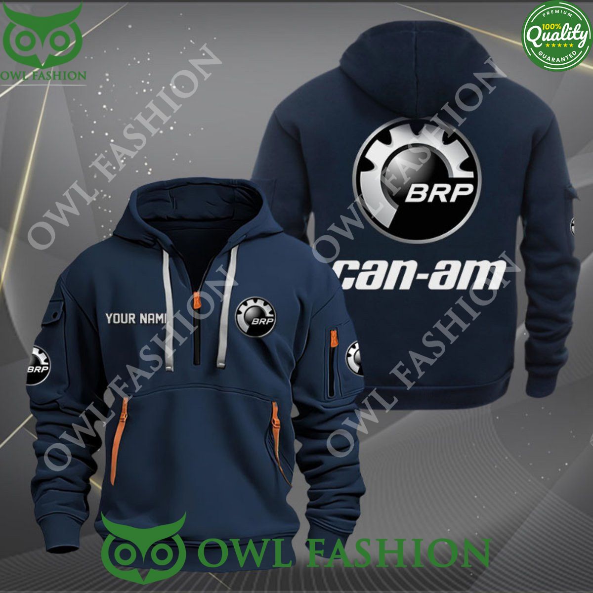 BRP Can-am Canadian Motorcycles Brand Personalized Color 2d quarter zip hoodie