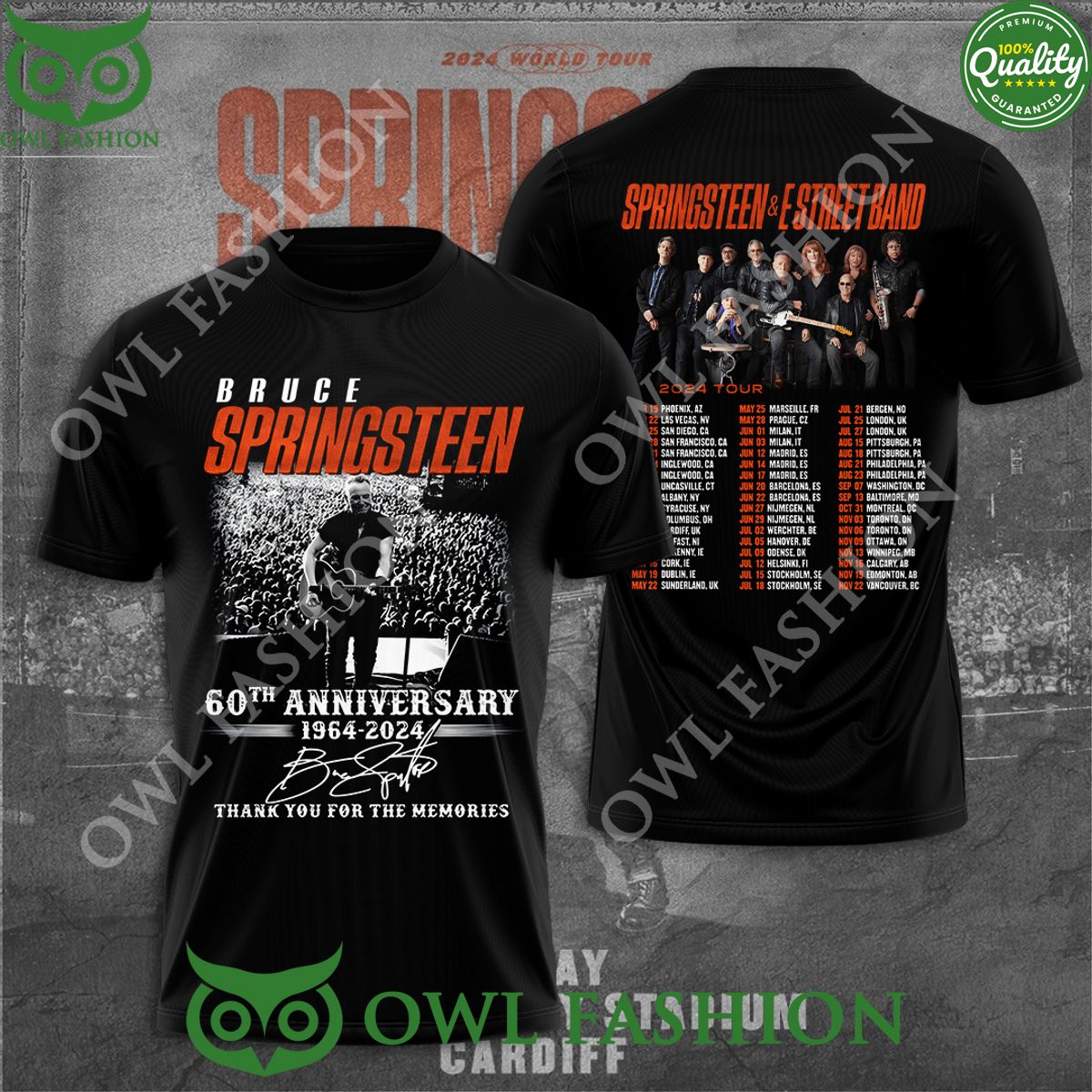 Bruce Springsteen Street Band World Tour 2024 3D Tshirt Hoodie