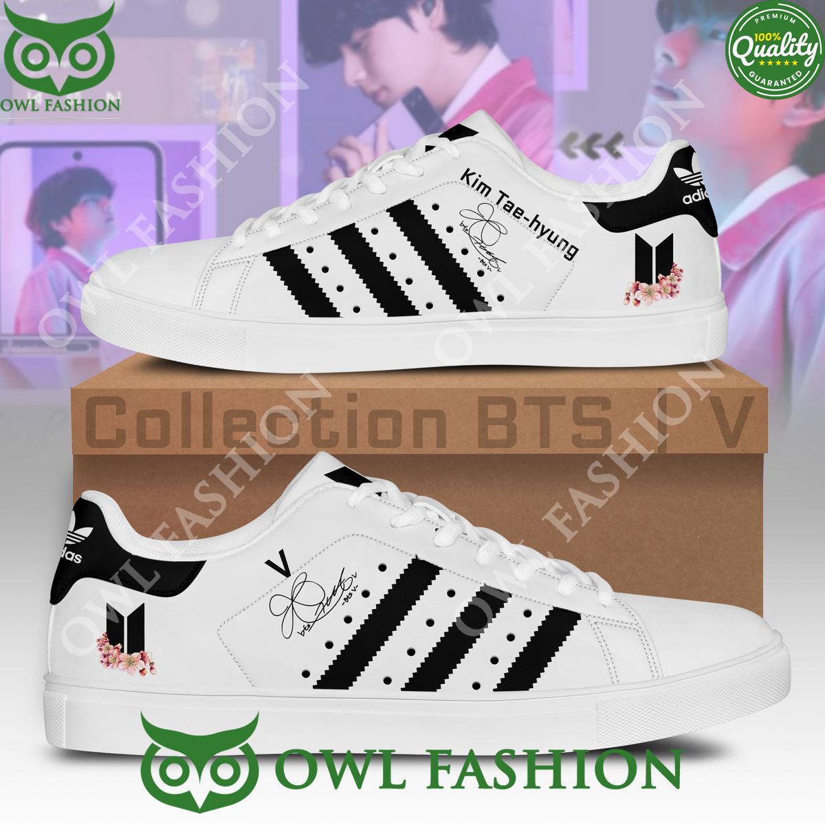 BTS V Kim Taehyung Signature White Stan Smith
