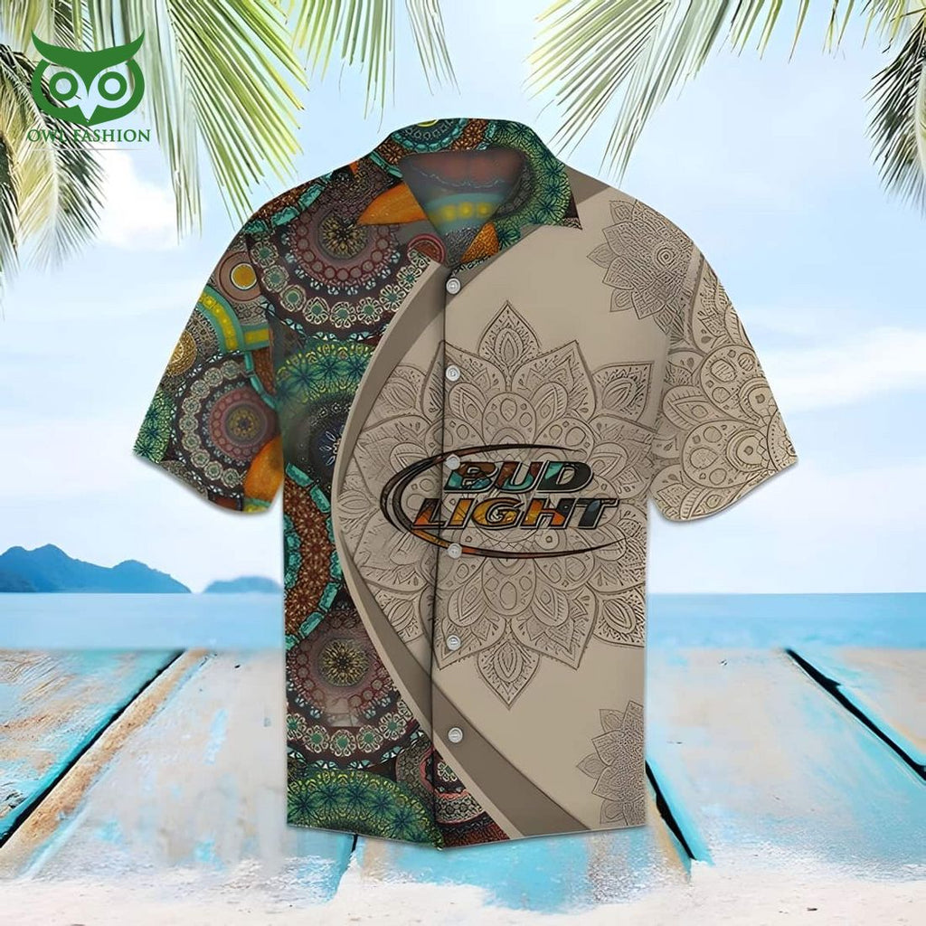 Bud Light Hawaiian Shirt Mandala Pattern Beach Lovers Gift