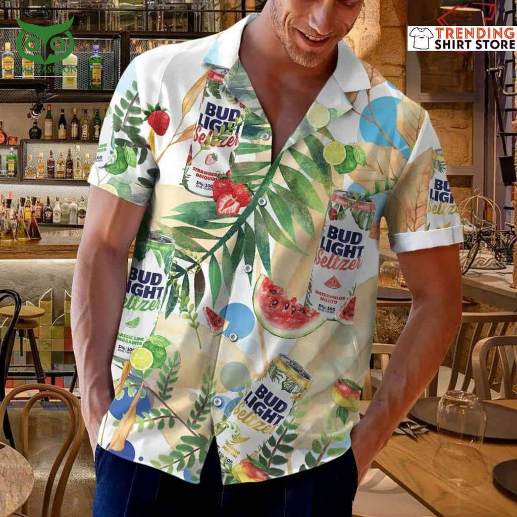 Bud Light Seltzer Hawaiian Shirt Mango Strawberry Watermelon Classic Lime