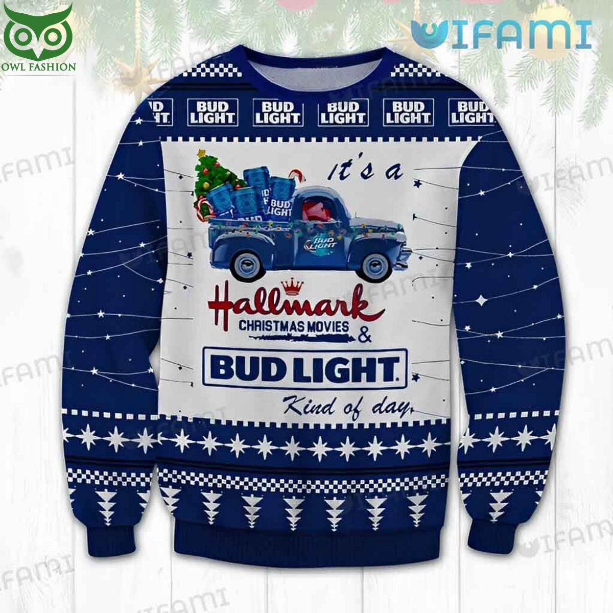 Bud Light Ugly Sweater Hallmark Christmas Movie Beer Lover Gift