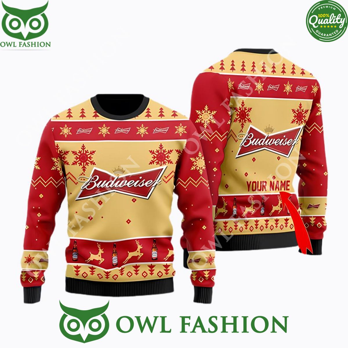 Budweiser Beer Christmas Sweater Jumper