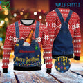 Budweiser Ugly Sweater Suspenders Merry Christmas Gift For Beer Lovers