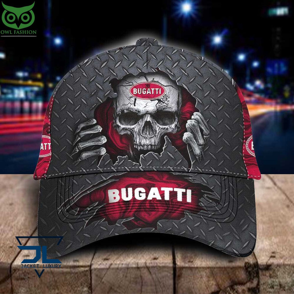 Bugati Car Skull Metal Classic Cap