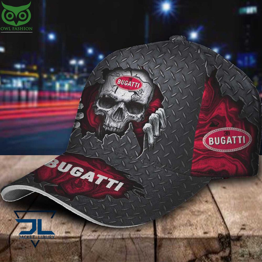 Bugati Car Skull Metal Classic Cap