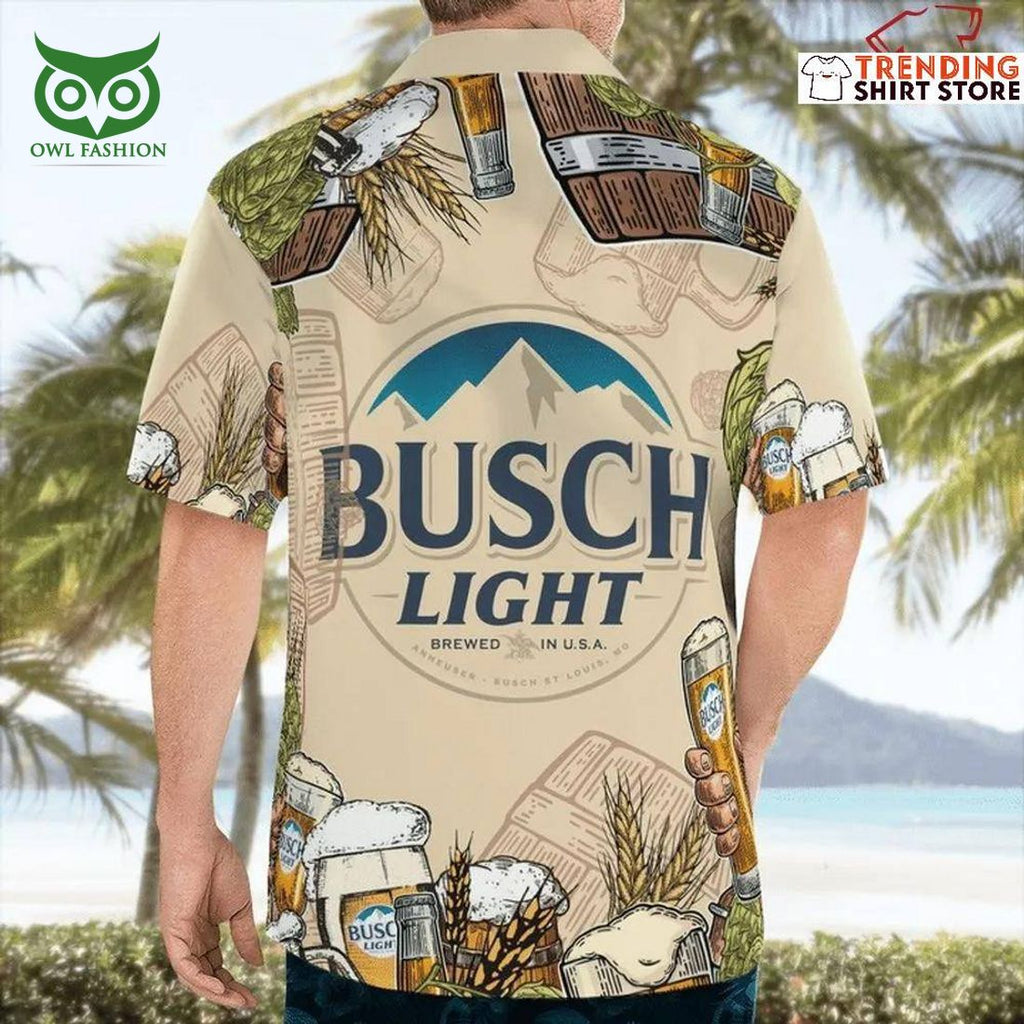 Bulldog Busch Light Beer Hawaiian Shirt