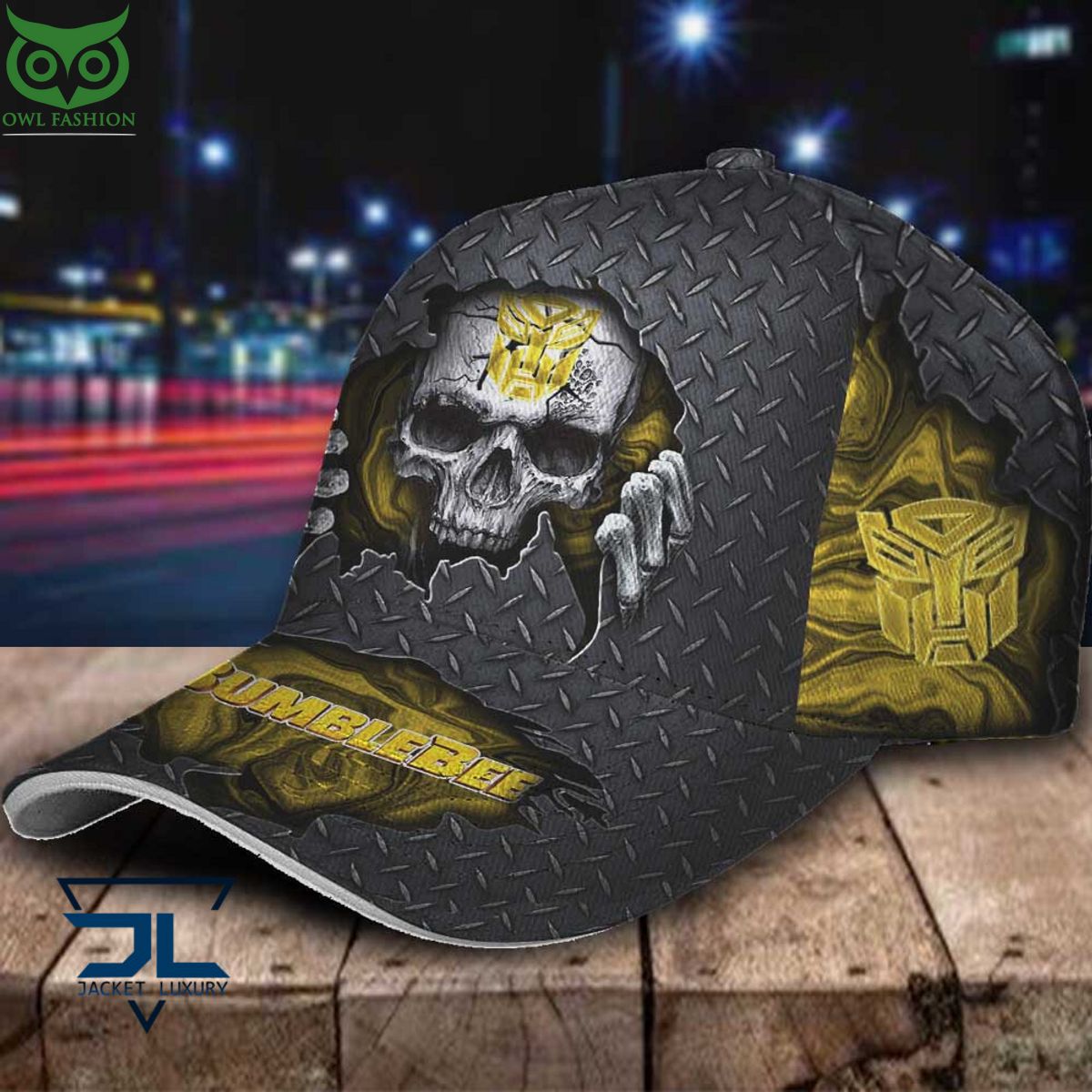 Bumblebee Car Skull Metal Classic Cap