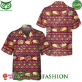 Burgundy Taco Mexican Folk Taco Hawaiian Shirt Taco Lover