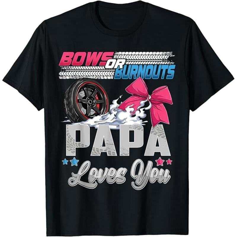 burnouts Jumpman bows gender reveal Party Announcement Papa T-Shirt Hoodie, Sweatshirt | RetroVerseTees.com