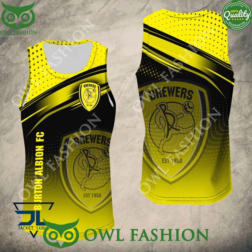 Burton Albion F.C Logo New Design 2024 Yellow 3D Hoodie Tshirt