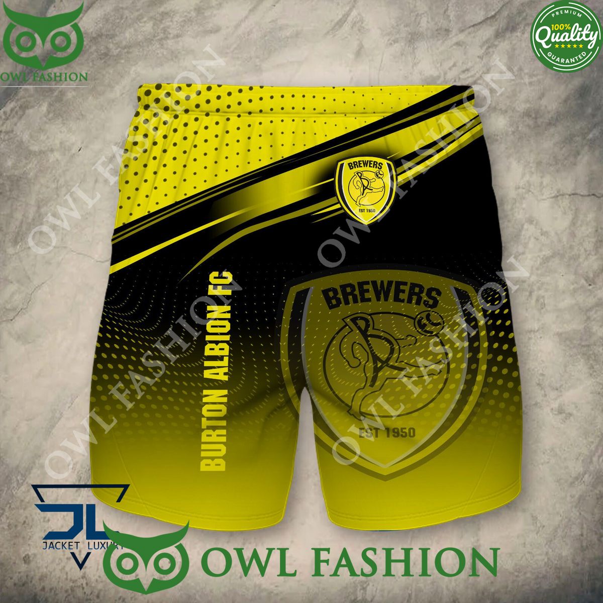 Burton Albion F.C Logo New Design 2024 Yellow 3D Hoodie Tshirt