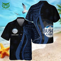 Busch Light Beer Blue Polynesian Pattern Hawaiian Shirt