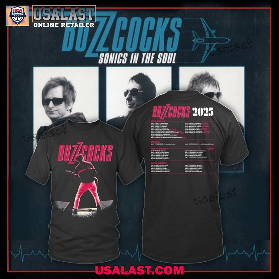Buzzcocks Sonics in the Soul Tour 2025 Tee Shirt