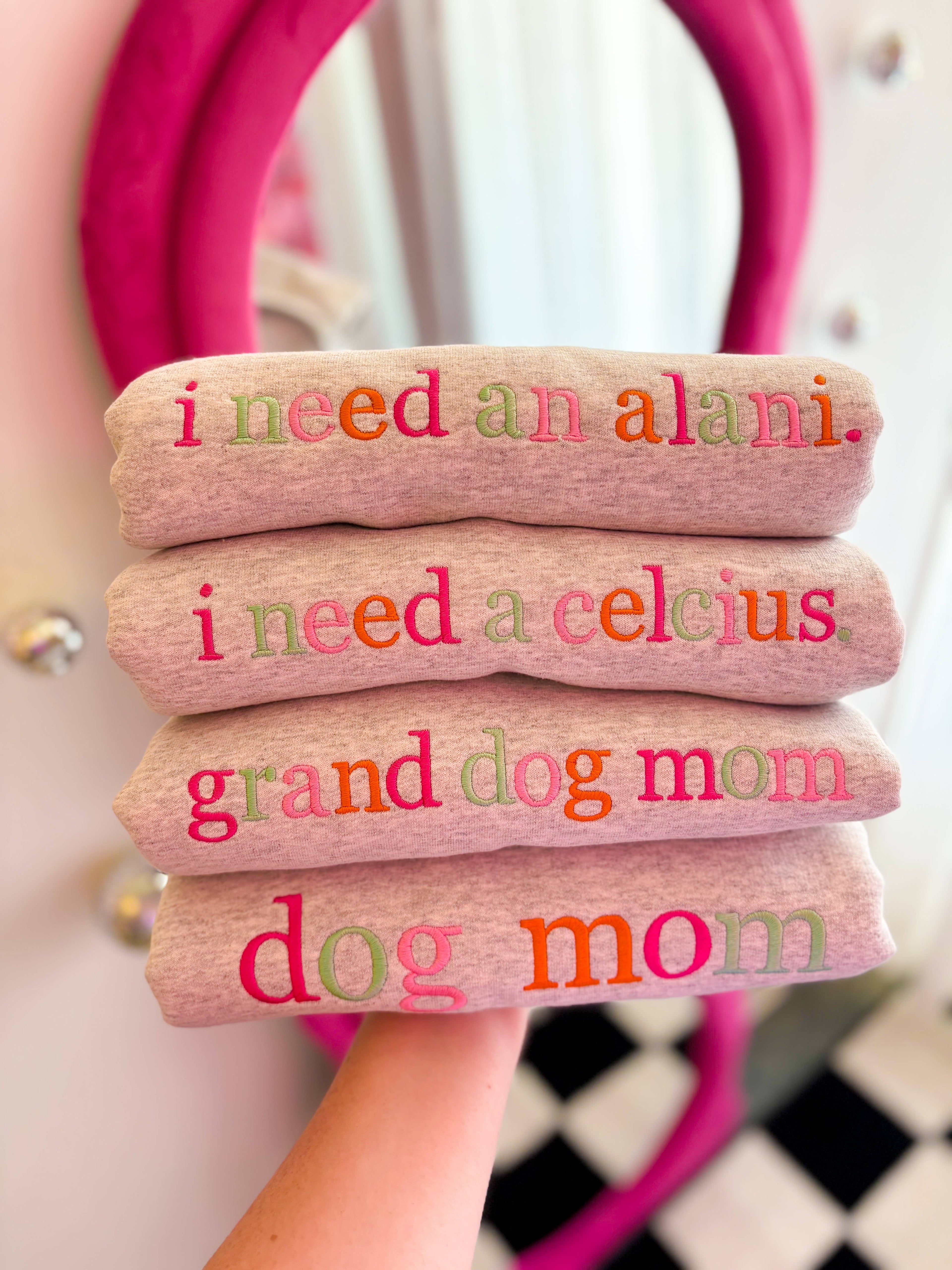 Custom Saying Rainbow Embroidered Crewneck | Sweatshirt
