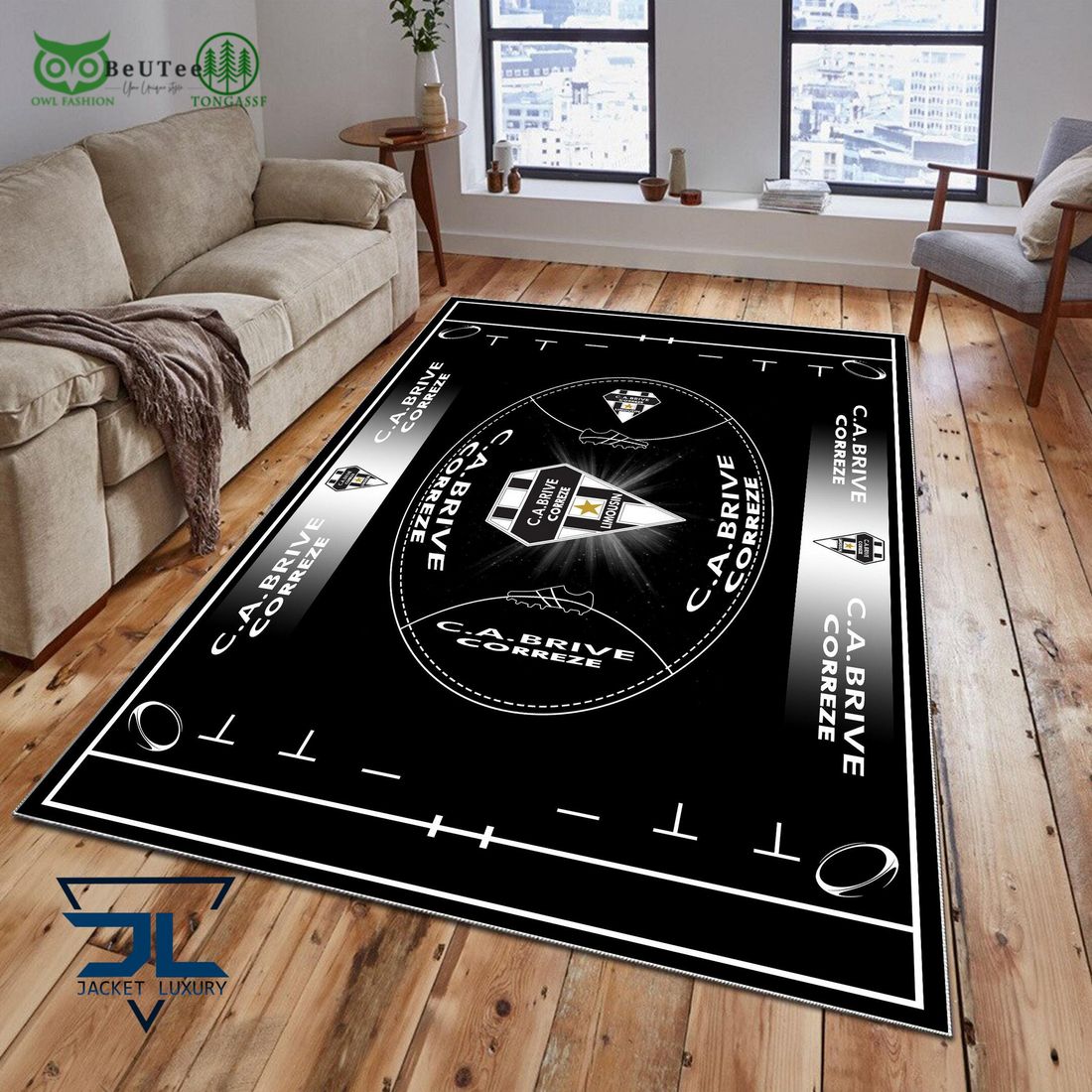 CA Brive French Rugby Carpet Rug