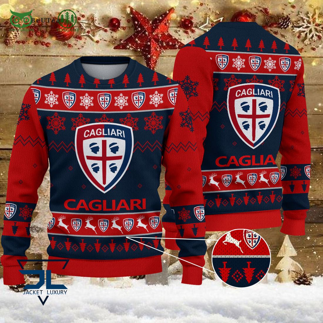 Cagliari Calcio Team Football Lega Serie A Ugly Sweater