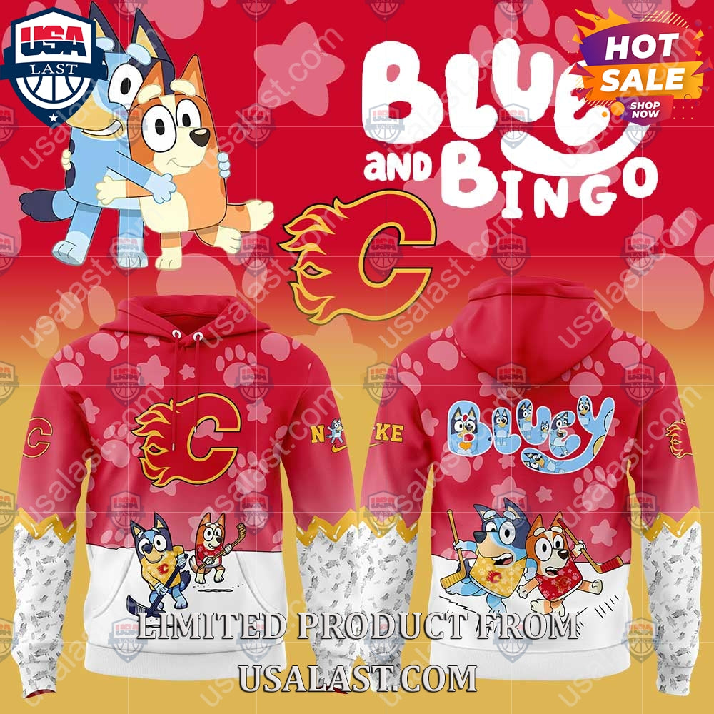 Calgary Flames NHL Bluey and Bingo Hoodie