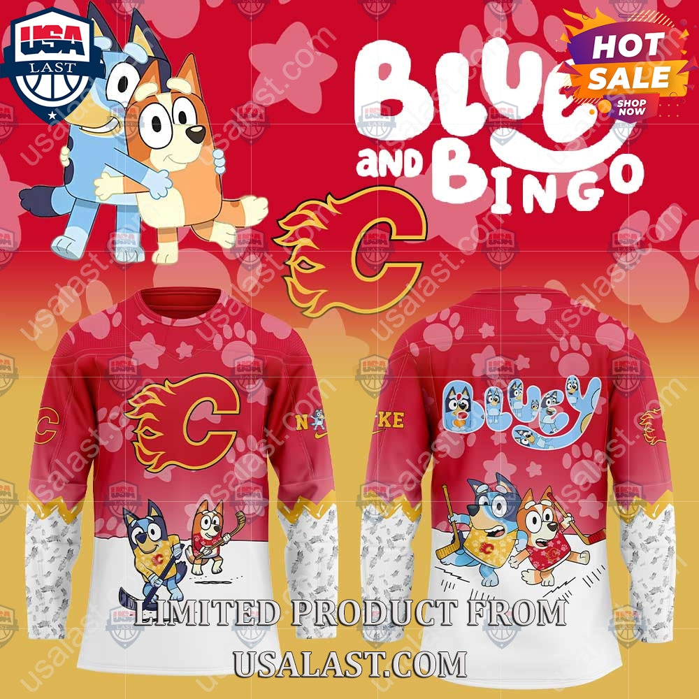 Calgary Flames NHL Bluey and Bingo Hoodie