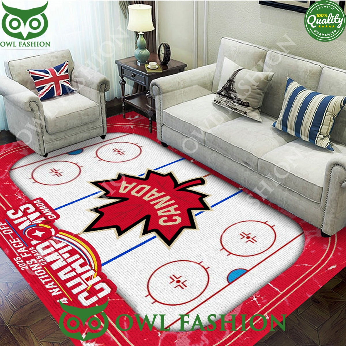 Canada 2025 4 Nations Face Off Champions Rectangular Rug
