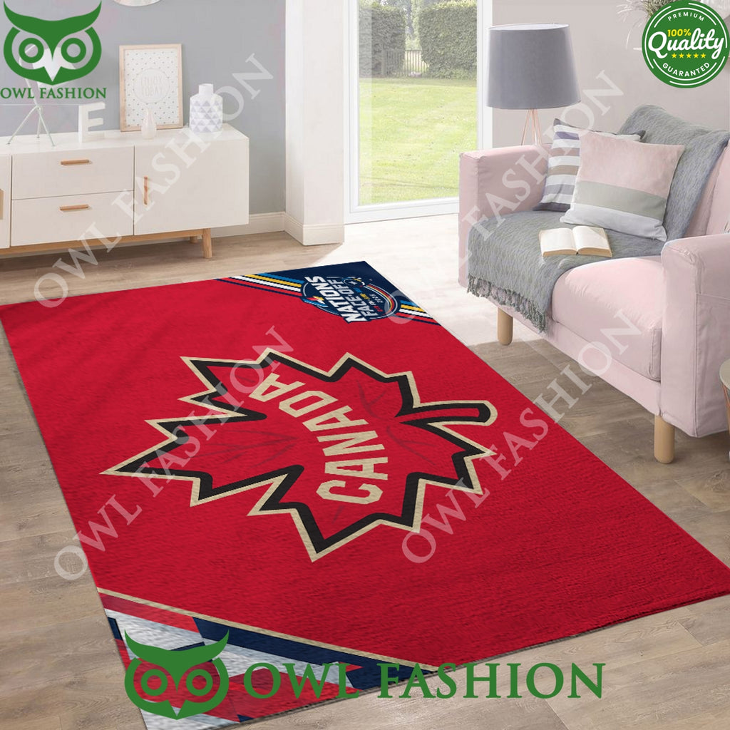 Canada 2025 4 Nations Face-Off Red Logo Rectangular Rug