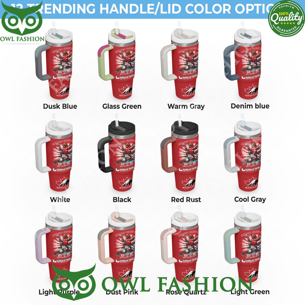Canada Beats USA 2025 4 Nations Face-Off Champions 40oz Stanley Tumbler