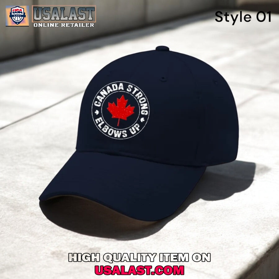Canada Strong Elbow Up Print Baseball Cap