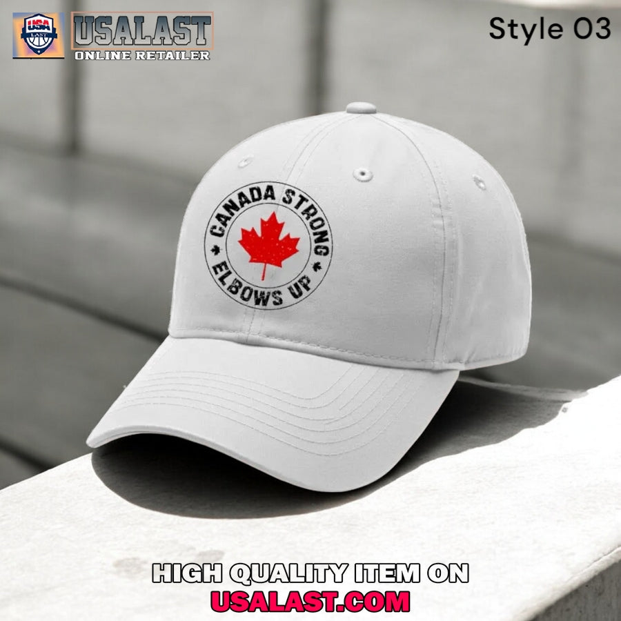 Canada Strong Elbow Up Print Baseball Cap
