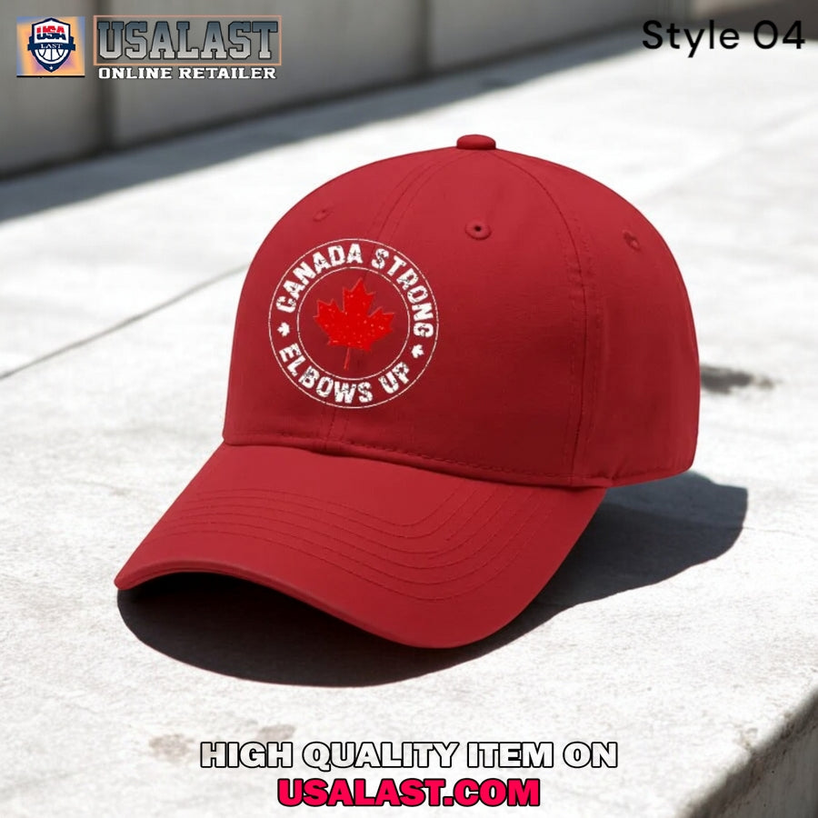 Canada Strong Elbow Up Print Baseball Cap