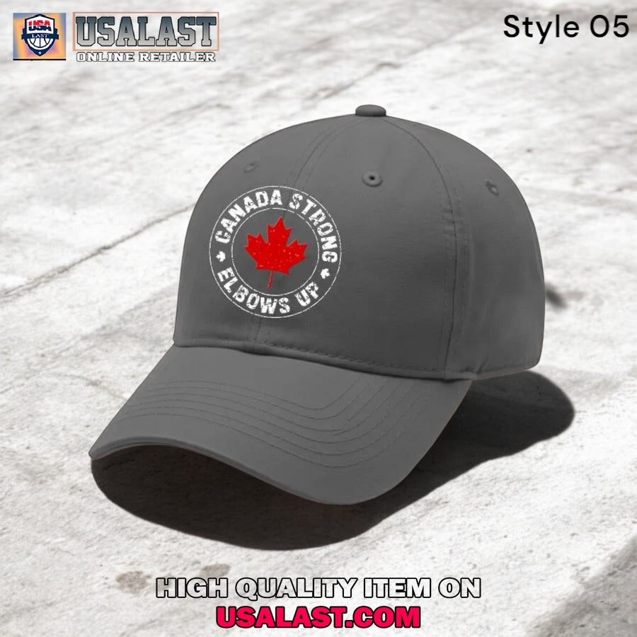 Canada Strong Elbow Up Print Baseball Cap