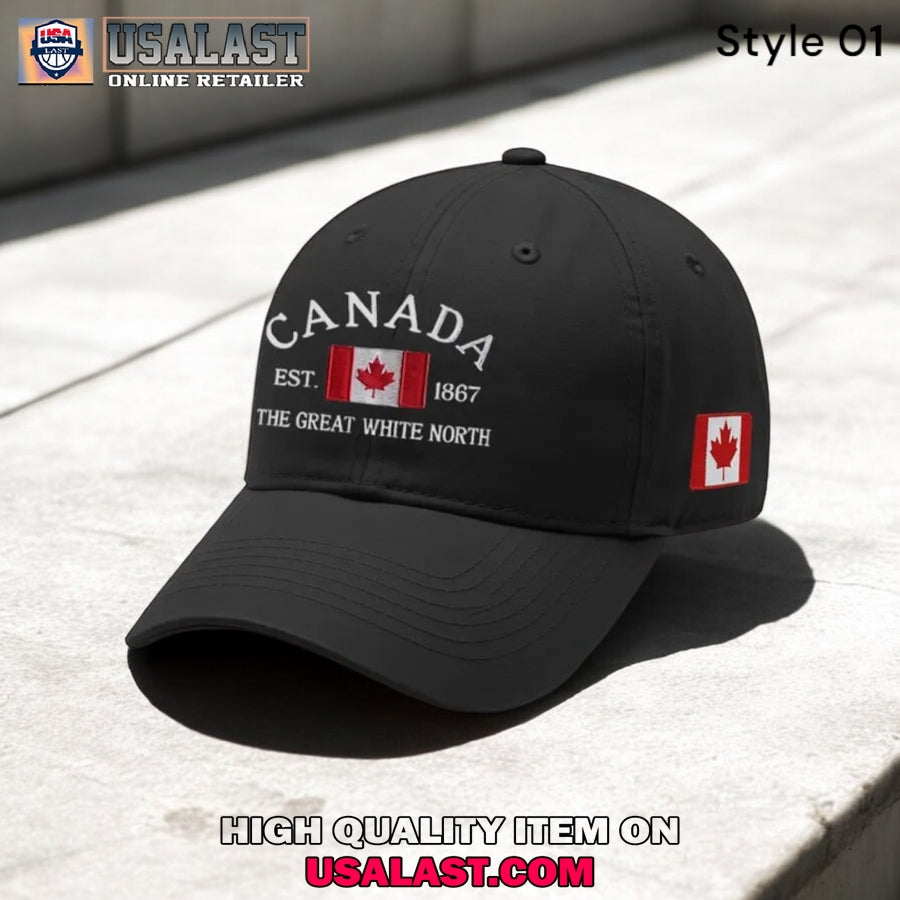 Canada The Great White North Print Baseball Cap