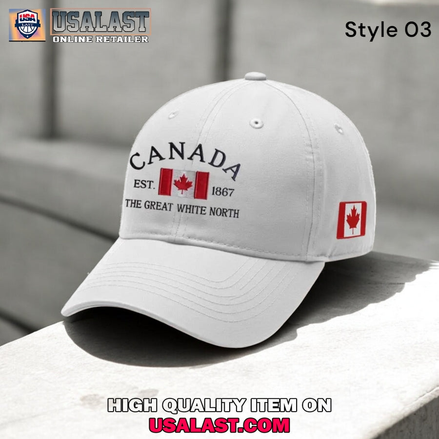 Canada The Great White North Print Baseball Cap