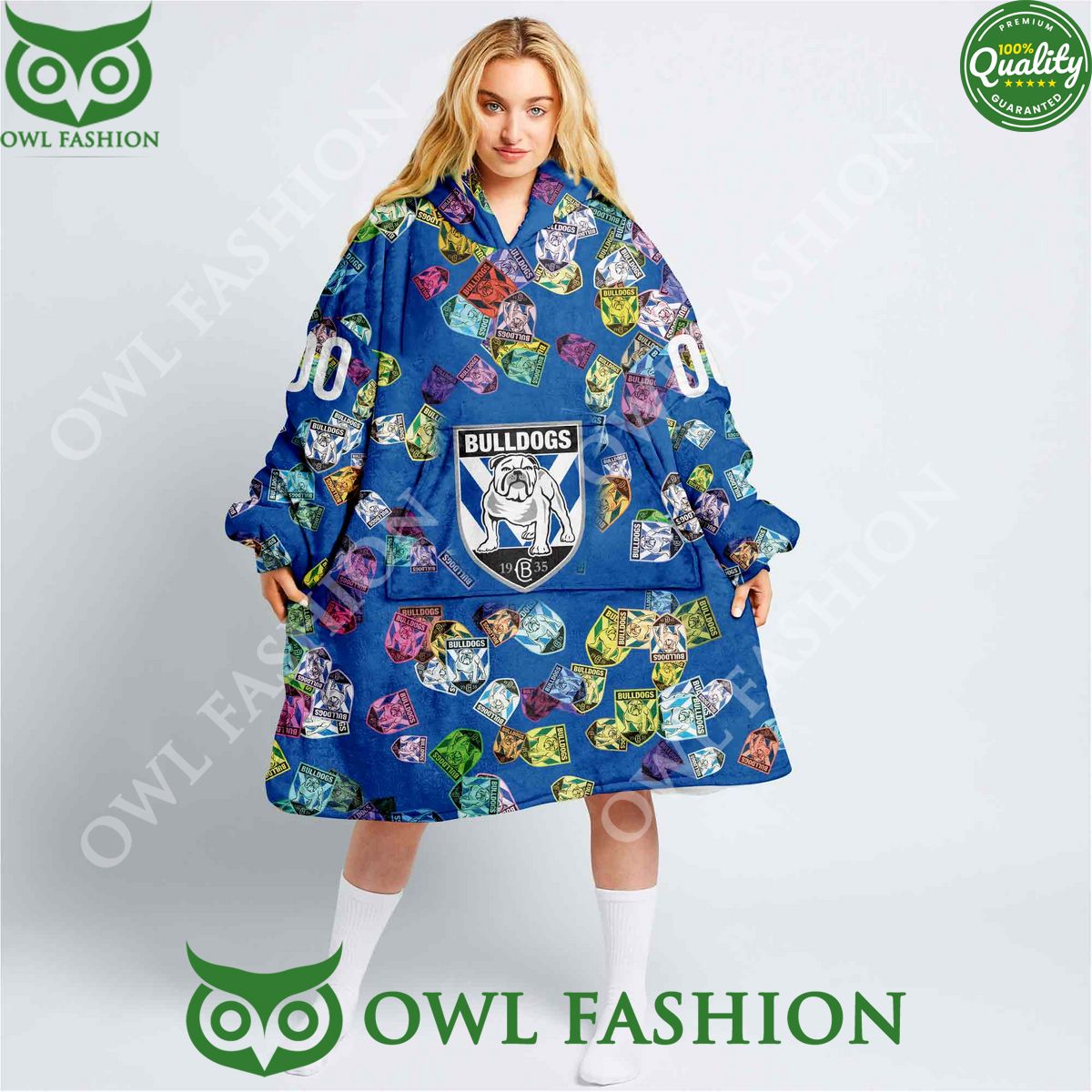 Canterbury Bankstown Bulldogs Special Logo Design Fleece Blanket hoodie