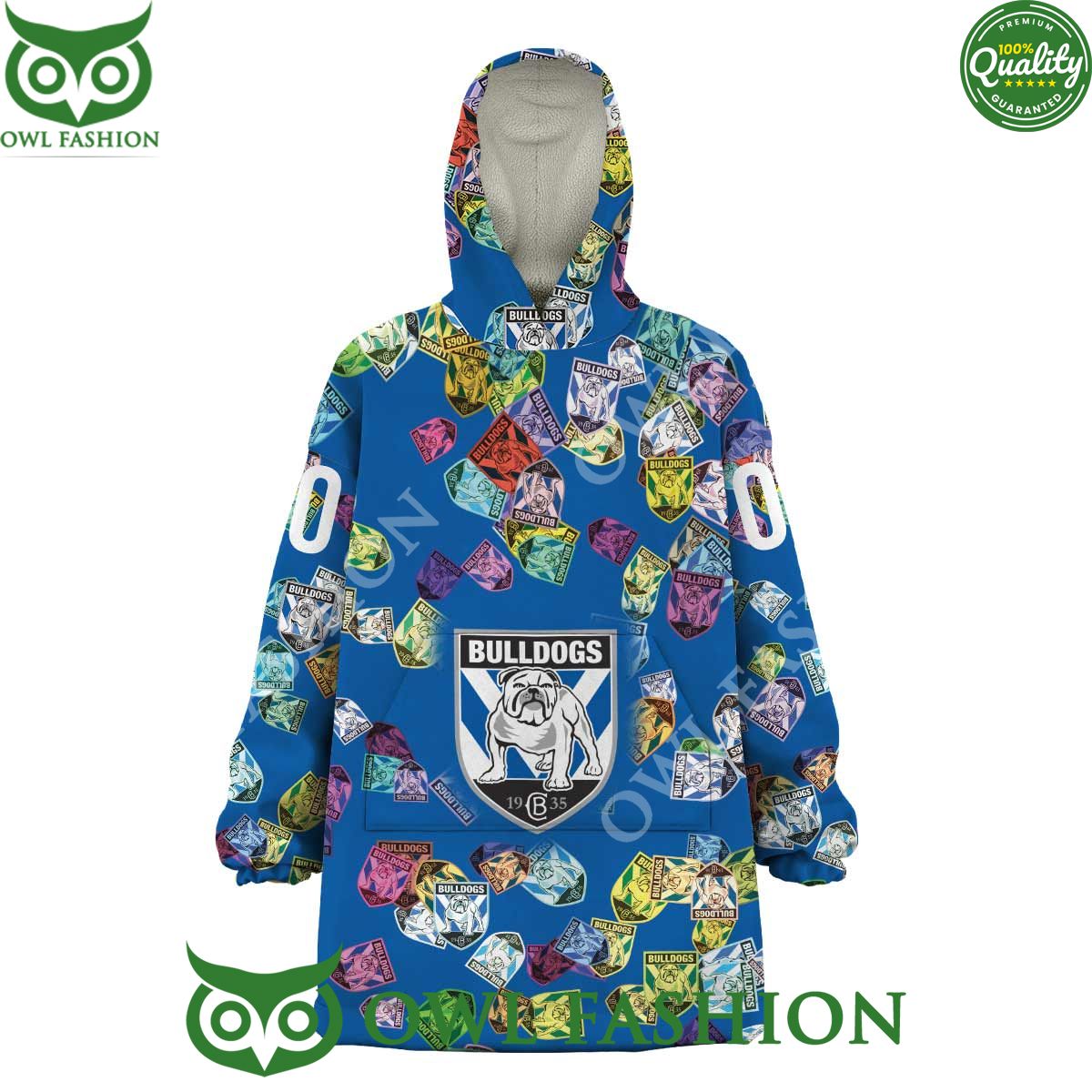Canterbury Bankstown Bulldogs Special Logo Design Fleece Blanket hoodie