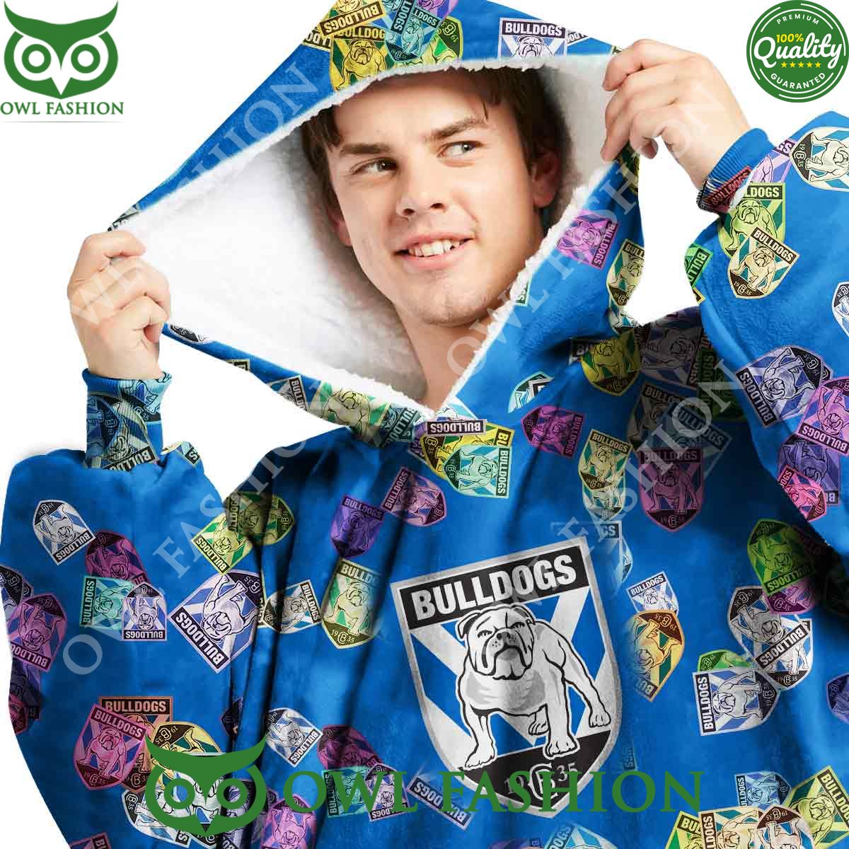 Canterbury Bankstown Bulldogs Special Logo Design Fleece Blanket hoodie