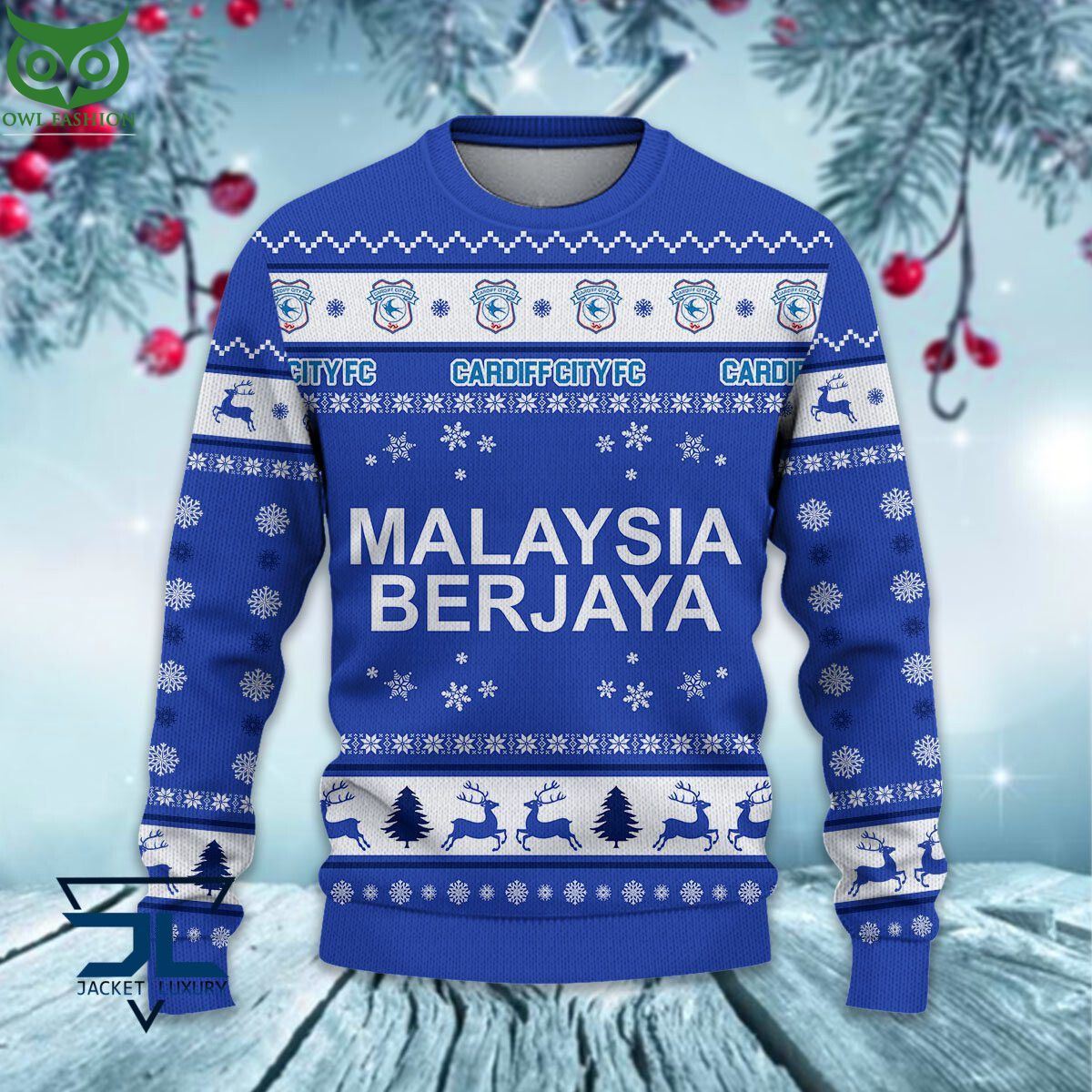 Cardiff City F.C EPL League Cup Ugly Sweater
