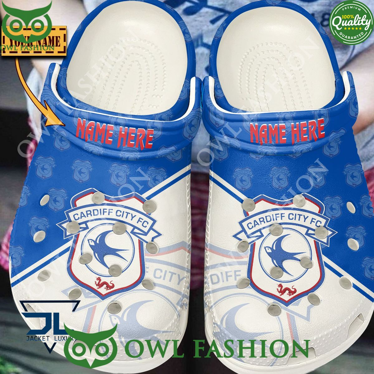 Cardiff City F.C League One Football Champion Custom Croc