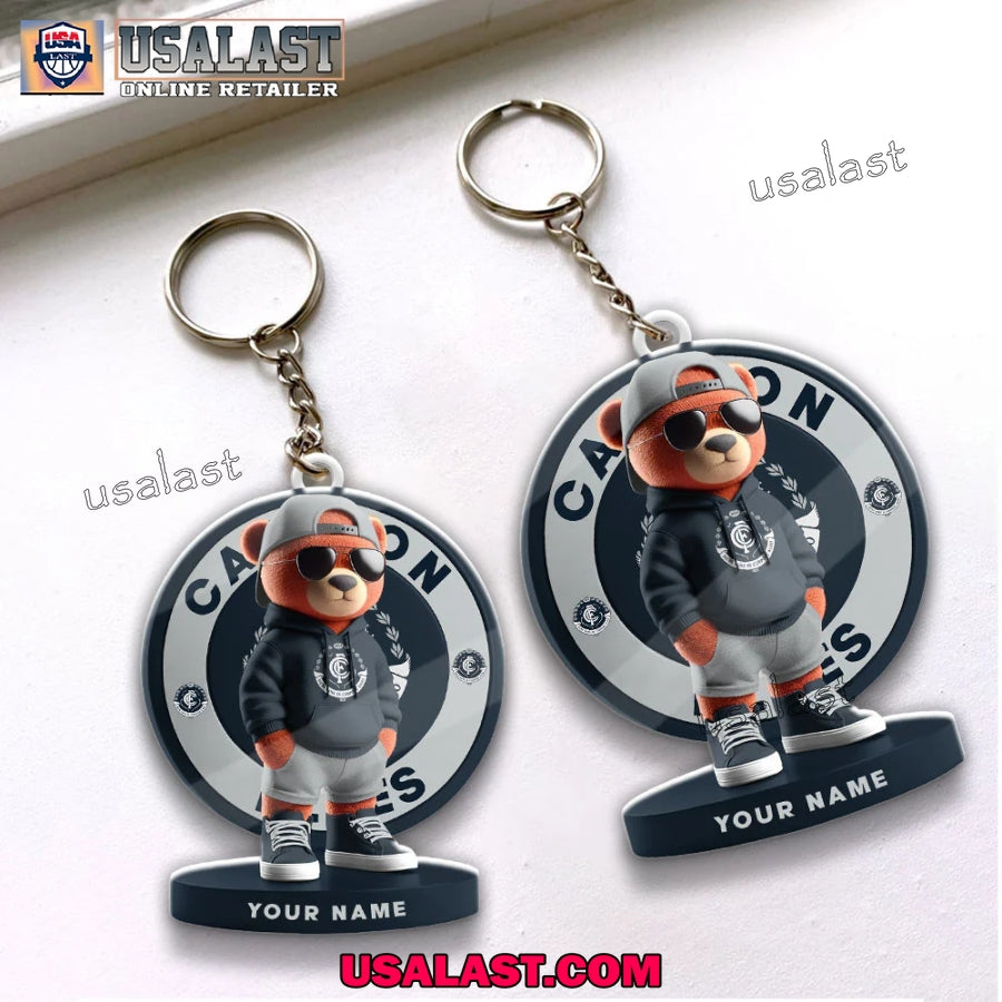 Carlton Football Club Teddy Bear Custom Keychain