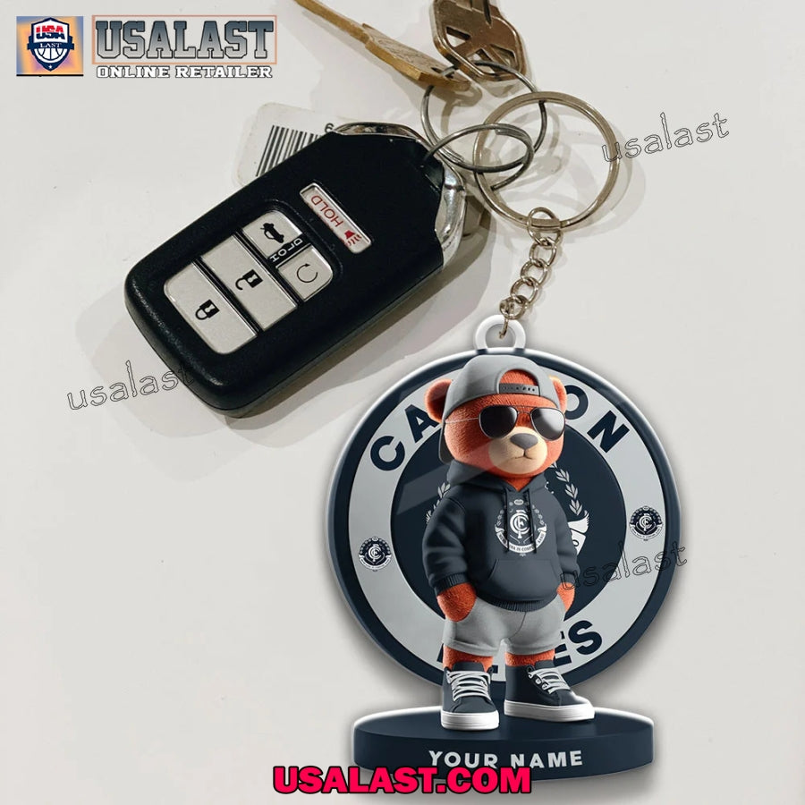 Carlton Football Club Teddy Bear Custom Keychain
