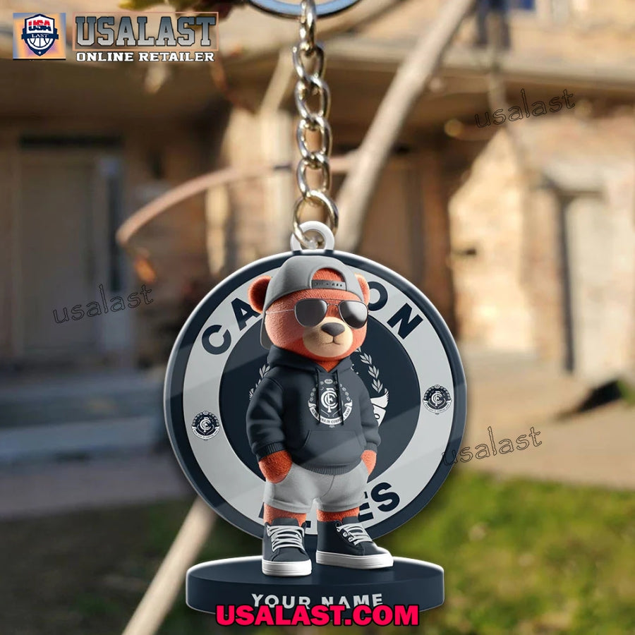 Carlton Football Club Teddy Bear Custom Keychain